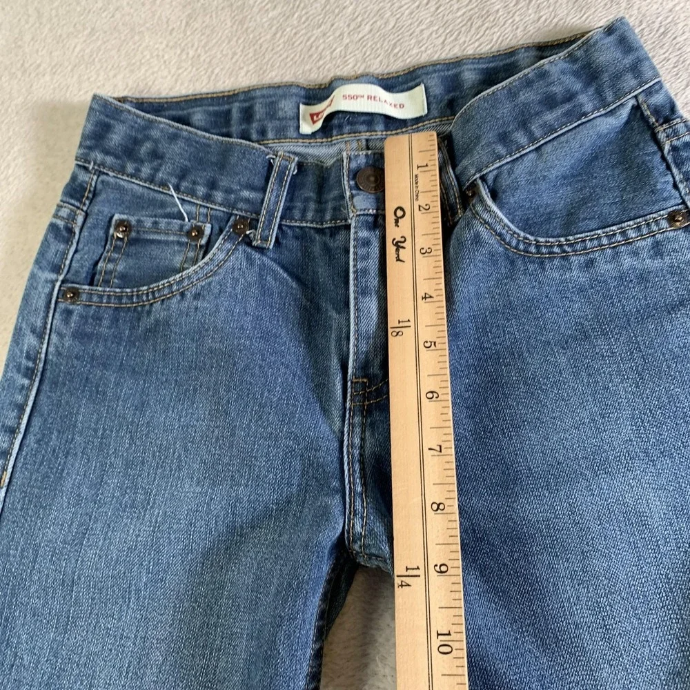 Levis 550 Relaxed Jeans Girls 10 25x25 Blue Medium Wash Mid‎ Rise Straight Denim